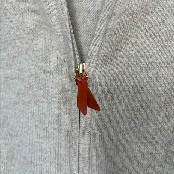 J. McLaughlin Beige Zip-Up Cashmere Cardigan Size Small - Picture 4 of 8